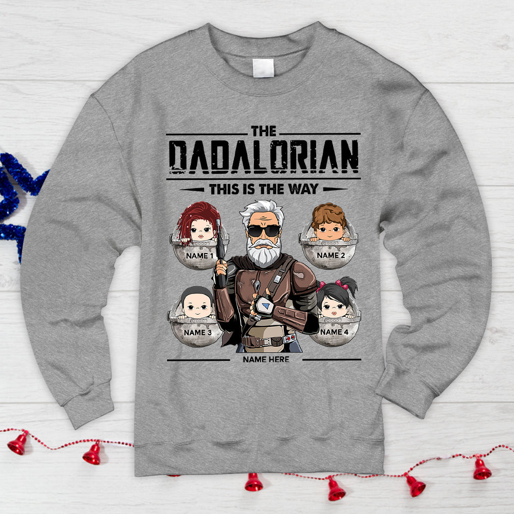 Dadalorian Personalized Shirt For Dad, Daddy Shirt, Name, Character & Kid's Name Can Be Changed