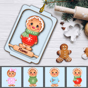Litte Gingerbread Wood Personalized Ornament For Kid From Family Member HN98 LOQN
