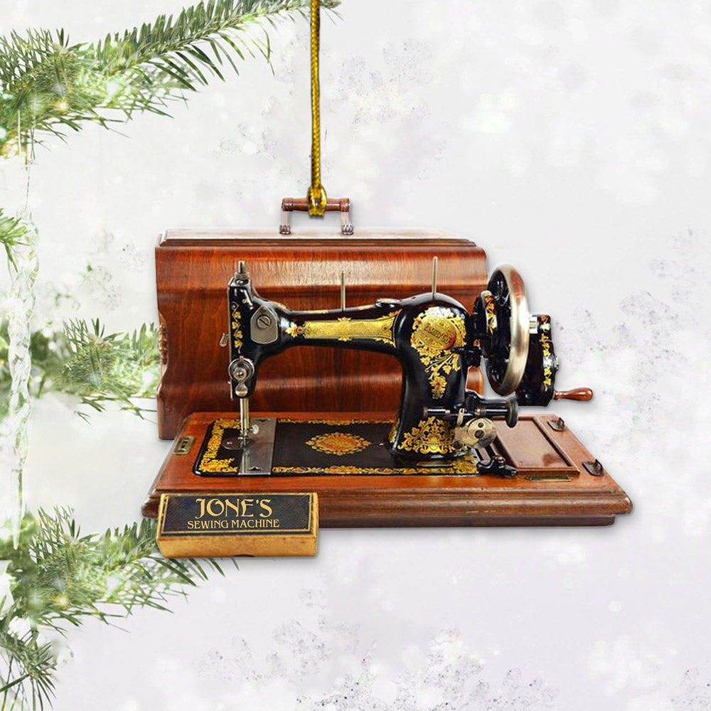 Sewing Machine Custom Shaped Acrylic Ornament Two Sides Print, Sewing Lovers, Name can be changed Vr2, Made By Acrylic And The 2 Sides Are The Same