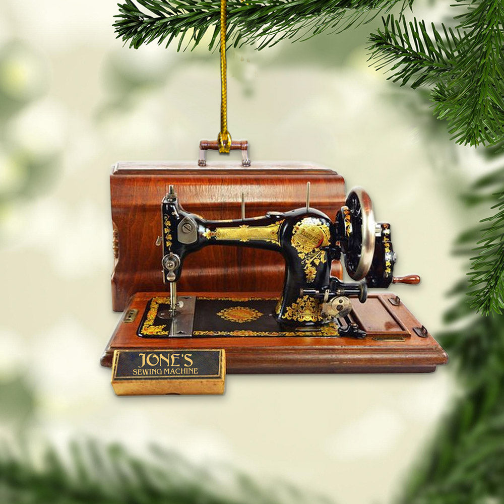 Sewing Machine Custom Shaped Acrylic Ornament Two Sides Print, Sewing Lovers, Name can be changed Vr2, Made By Acrylic And The 2 Sides Are The Same
