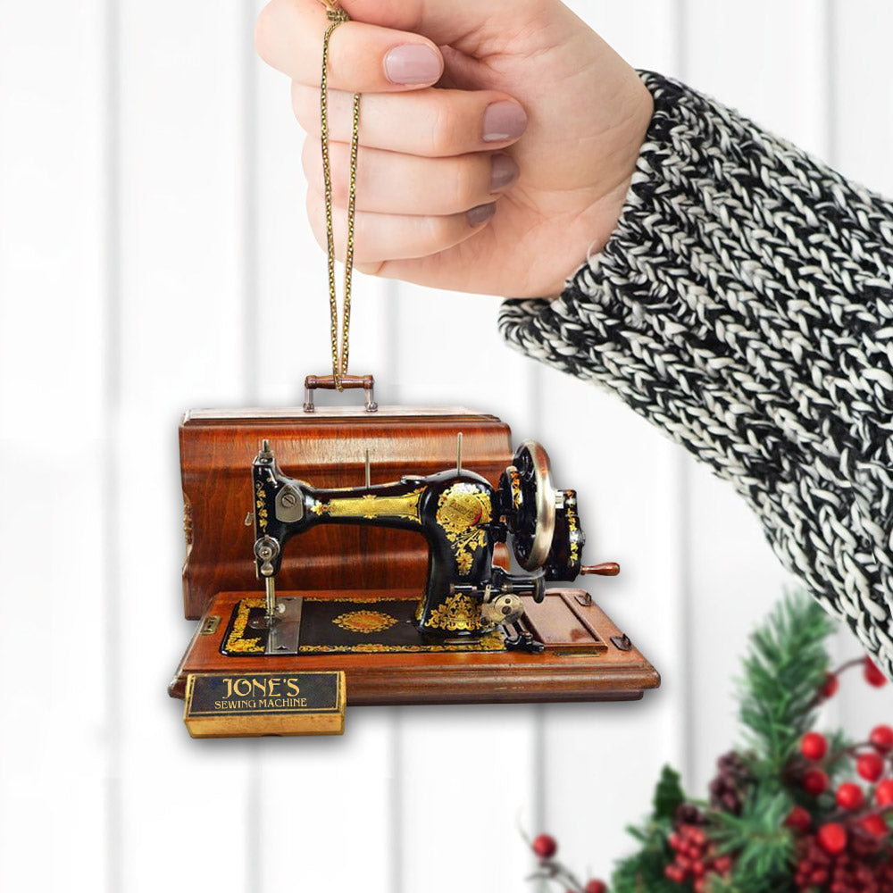Sewing Machine Custom Shaped Acrylic Ornament Two Sides Print, Sewing Lovers, Name can be changed Vr2, Made By Acrylic And The 2 Sides Are The Same