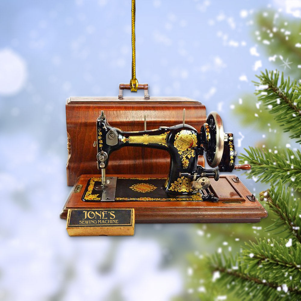 Sewing Machine Custom Shaped Acrylic Ornament Two Sides Print, Sewing Lovers, Name can be changed Vr2, Made By Acrylic And The 2 Sides Are The Same