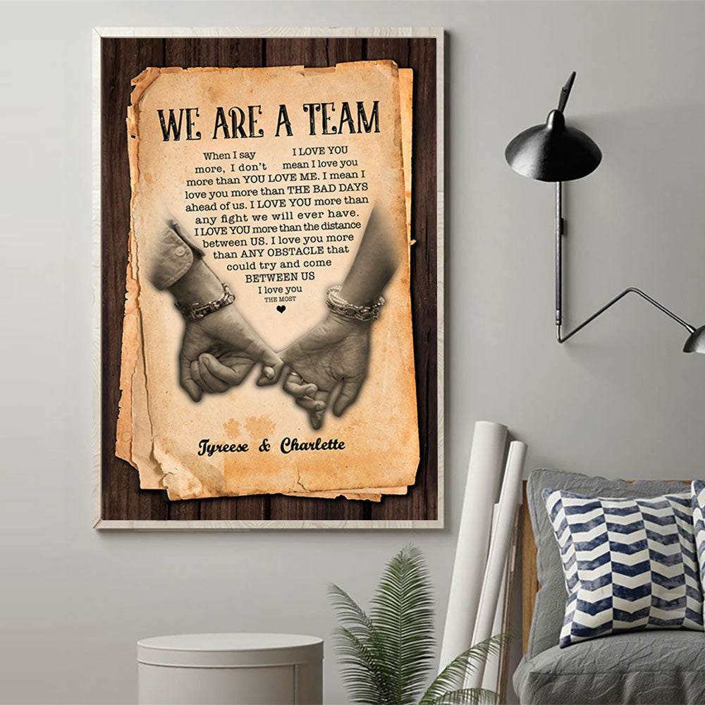 Personalized We Are A Team Hand Poster Gift For Husband From Wife When I Say I Love You
