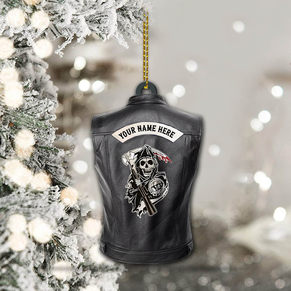 Biker Vr1 Personalized Shape Acrylic Ornament 2 Sides Print UOND, Made By Acrylic And The 2 Sides Are The Same