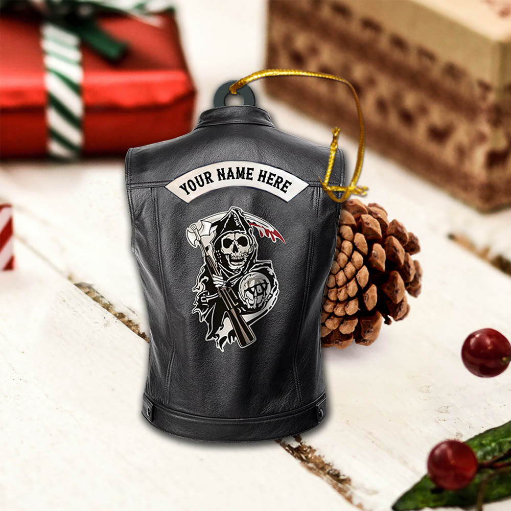 Biker Vr1 Personalized Shape Acrylic Ornament 2 Sides Print UOND, Made By Acrylic And The 2 Sides Are The Same