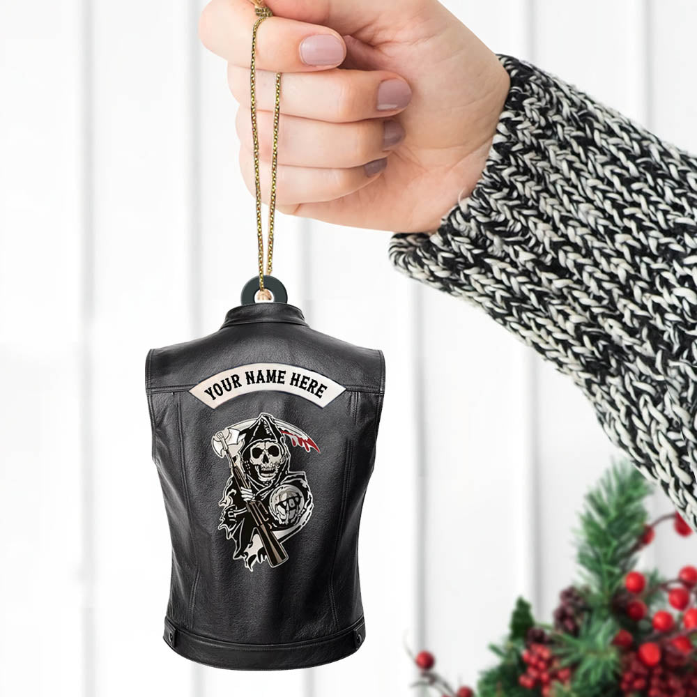 Biker Vr1 Personalized Shape Acrylic Ornament 2 Sides Print UOND, Made By Acrylic And The 2 Sides Are The Same