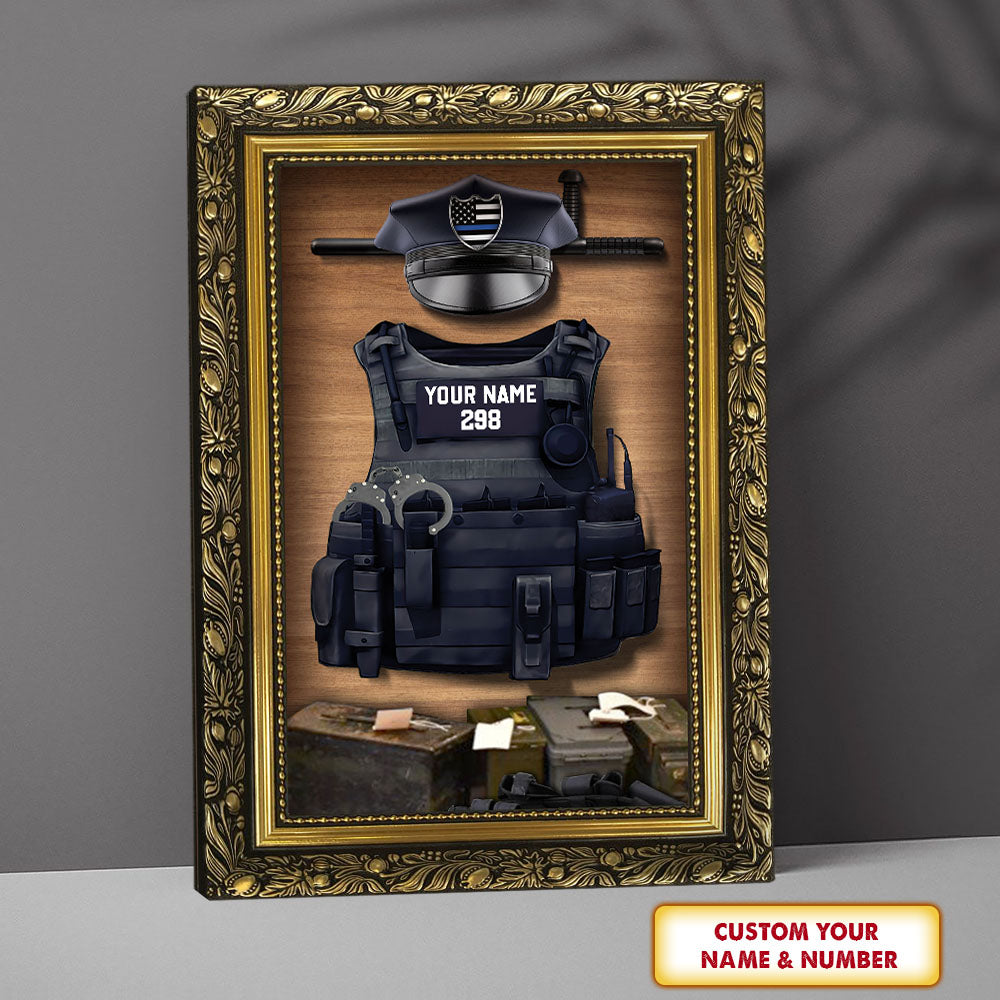Personalized Police Bulletproof Vest Canvas Prints