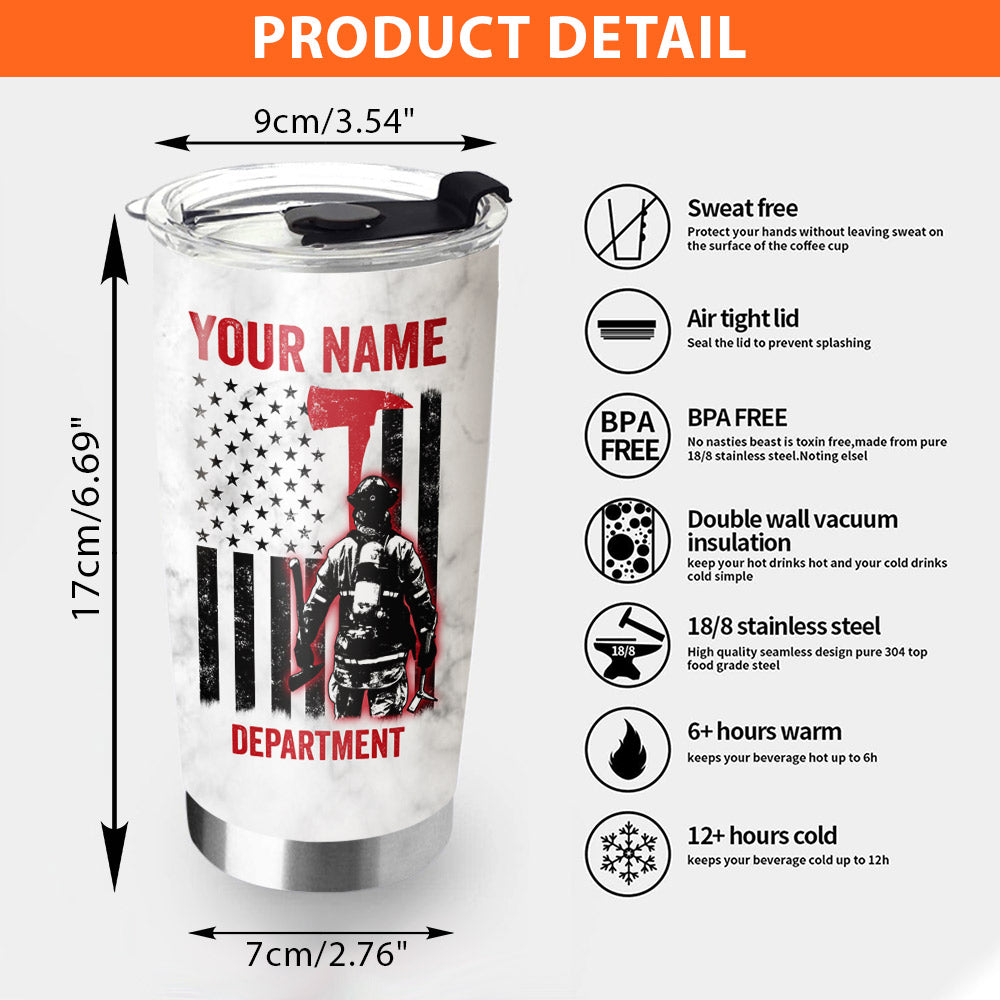 Personalized Firefighter Armor Clothes And Helmet Bunker Gear Tumbler For Firefighter