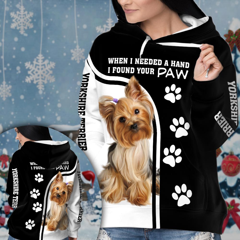 Personalized Your Dog Photo On The Shirt, When I Needed A Hand, I Found Your Paw, All Over Print, Dog Lovers