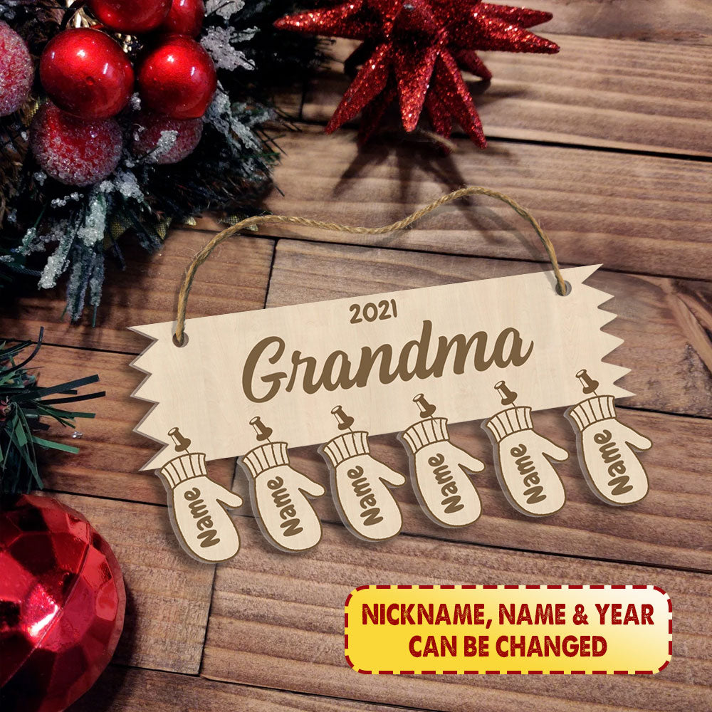 Grandma Nickname Personalized Acrylic Ornament 2 Sides Print, Made By Acrylic And The 2 sides Are The Same