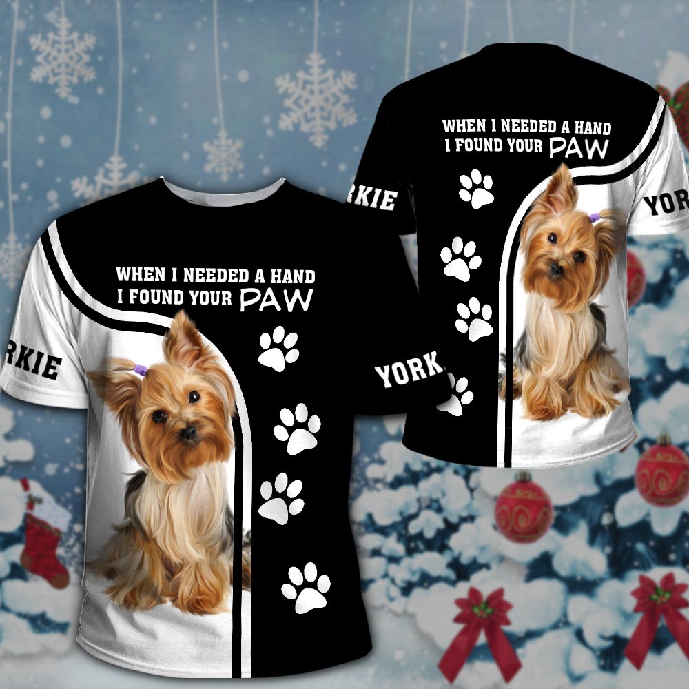 Personalized Your Dog Photo On The Shirt, When I Needed A Hand, I Found Your Paw, All Over Print, Dog Lovers