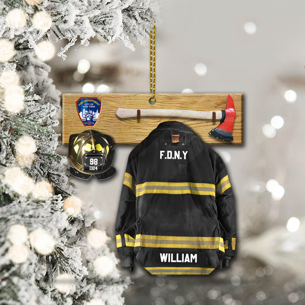 Fire Department Logo, Firefighter Armor Custom Cut Shaped Acrylic Ornament Two Sides Print, Made By Acrylic And The 2 Sides Are The Same