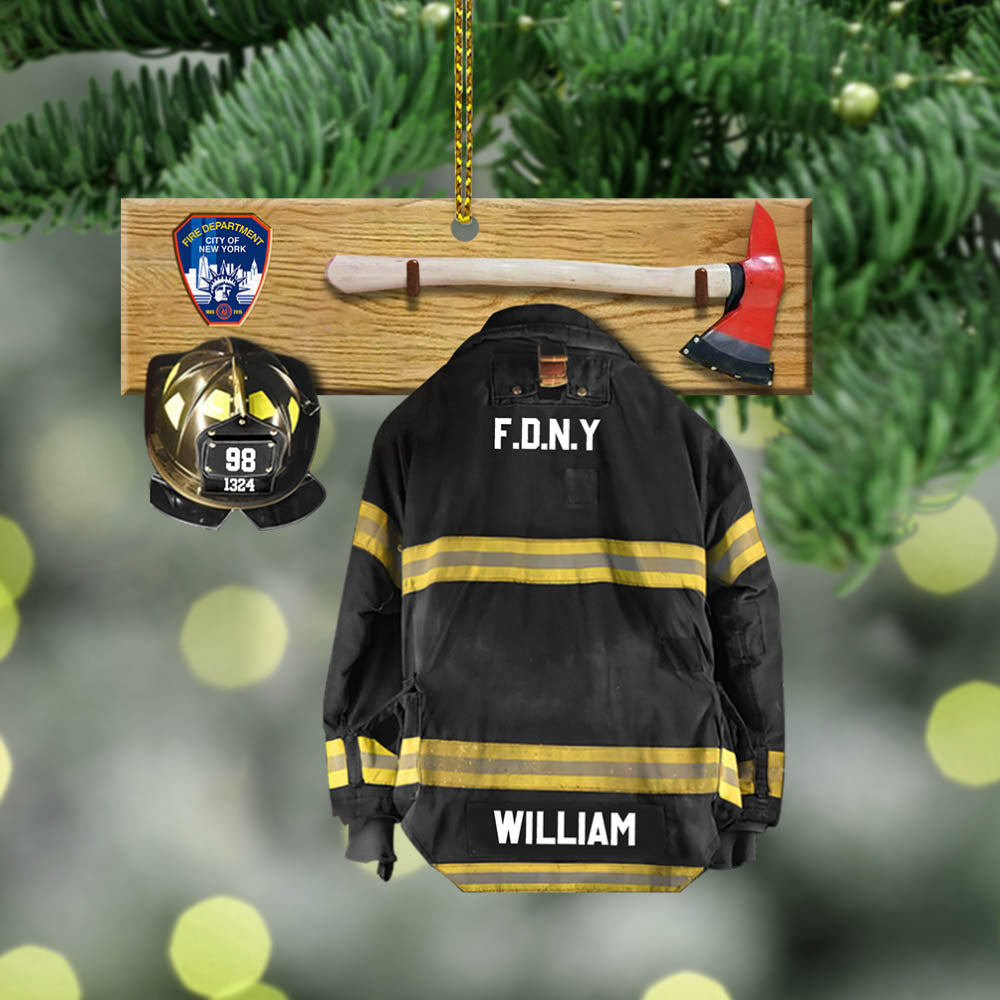 Fire Department Logo, Firefighter Armor Custom Cut Shaped Acrylic Ornament Two Sides Print, Made By Acrylic And The 2 Sides Are The Same