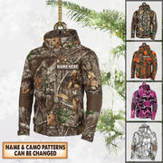 Hunting Customized Name Jacket, Hunting Personalized Clothes For Men And Women Custom Shaped Acrylic Ornament Two Sides Print, Name & Camo Patterns can be changed Vr2