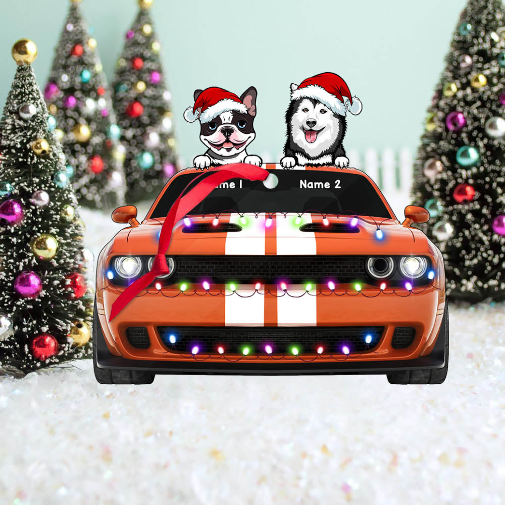 Traveling Dogs Challenger, Personalized Cut Shape Acrylic 2 Sided Ornament, Christmas Gift For Dog Mom, Dog & Challenger Lovers, Made By Acrylic And The 2 Sides Are The Same