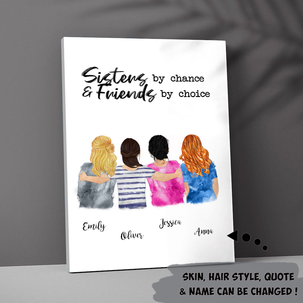 Personalized Mother,Daughters, Sisters Girlfriends, Grandma,Granddaughters Multiple Women Custom Poster, Canvas