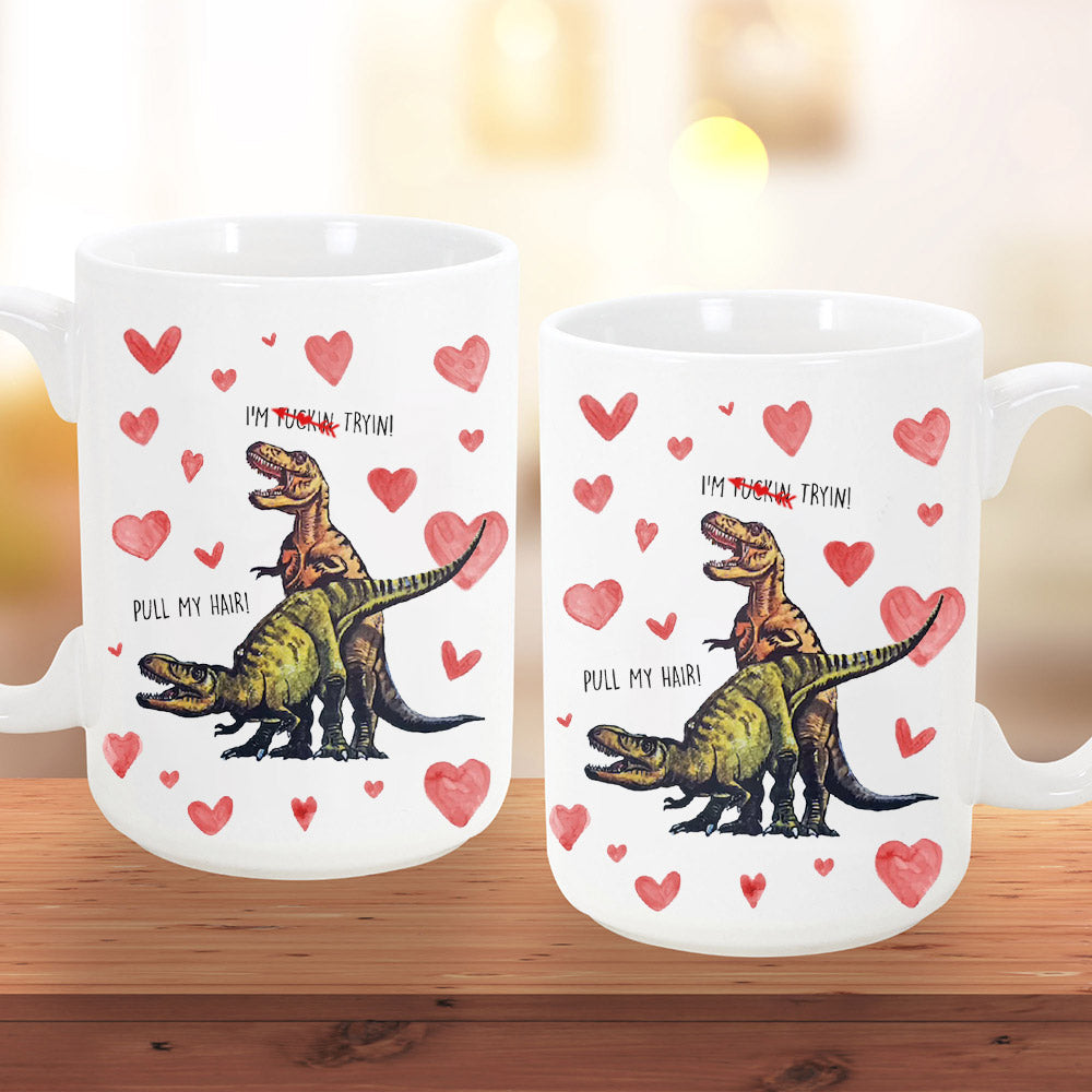Funny T-Rex Love Mug