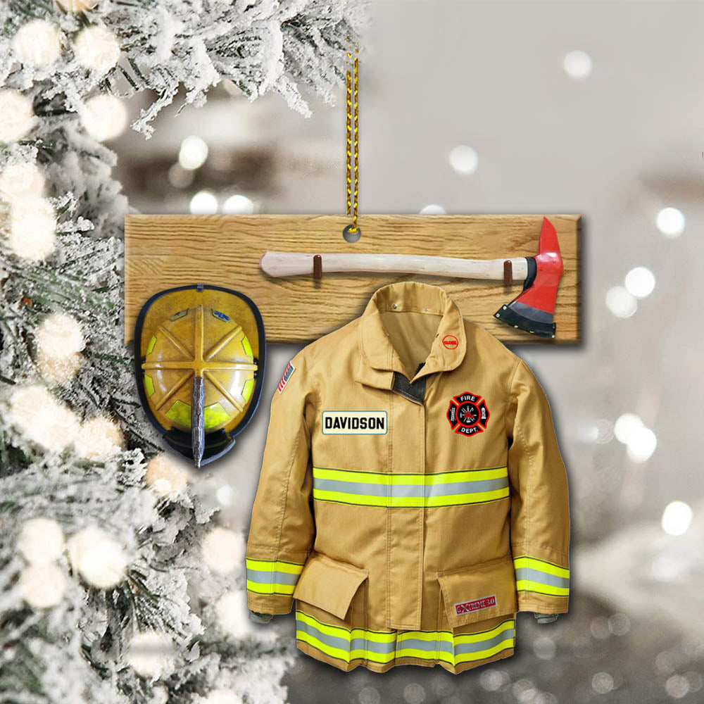 Firefighter Front Armor, Custom Cut Shaped Acrylic Ornament Two Sides Print, Made By Acrylic And The 2 Sides Are The Same