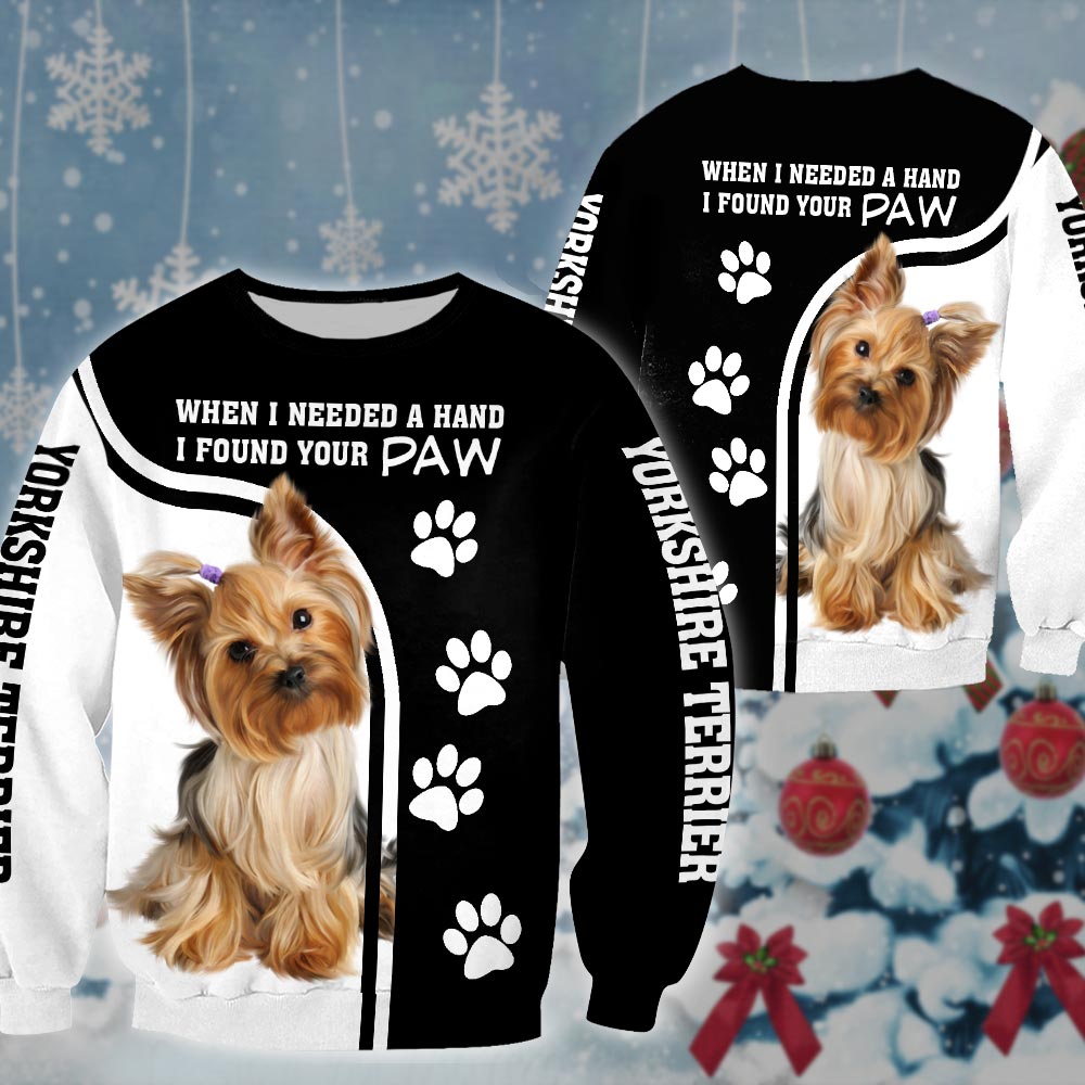 Personalized Your Dog Photo On The Shirt, When I Needed A Hand, I Found Your Paw, All Over Print, Dog Lovers
