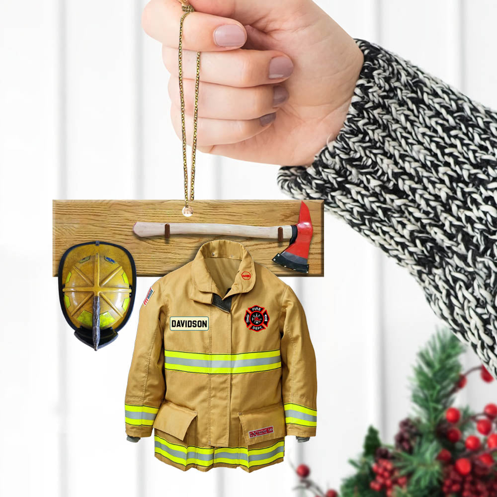 Firefighter Front Armor, Custom Cut Shaped Acrylic Ornament Two Sides Print, Made By Acrylic And The 2 Sides Are The Same