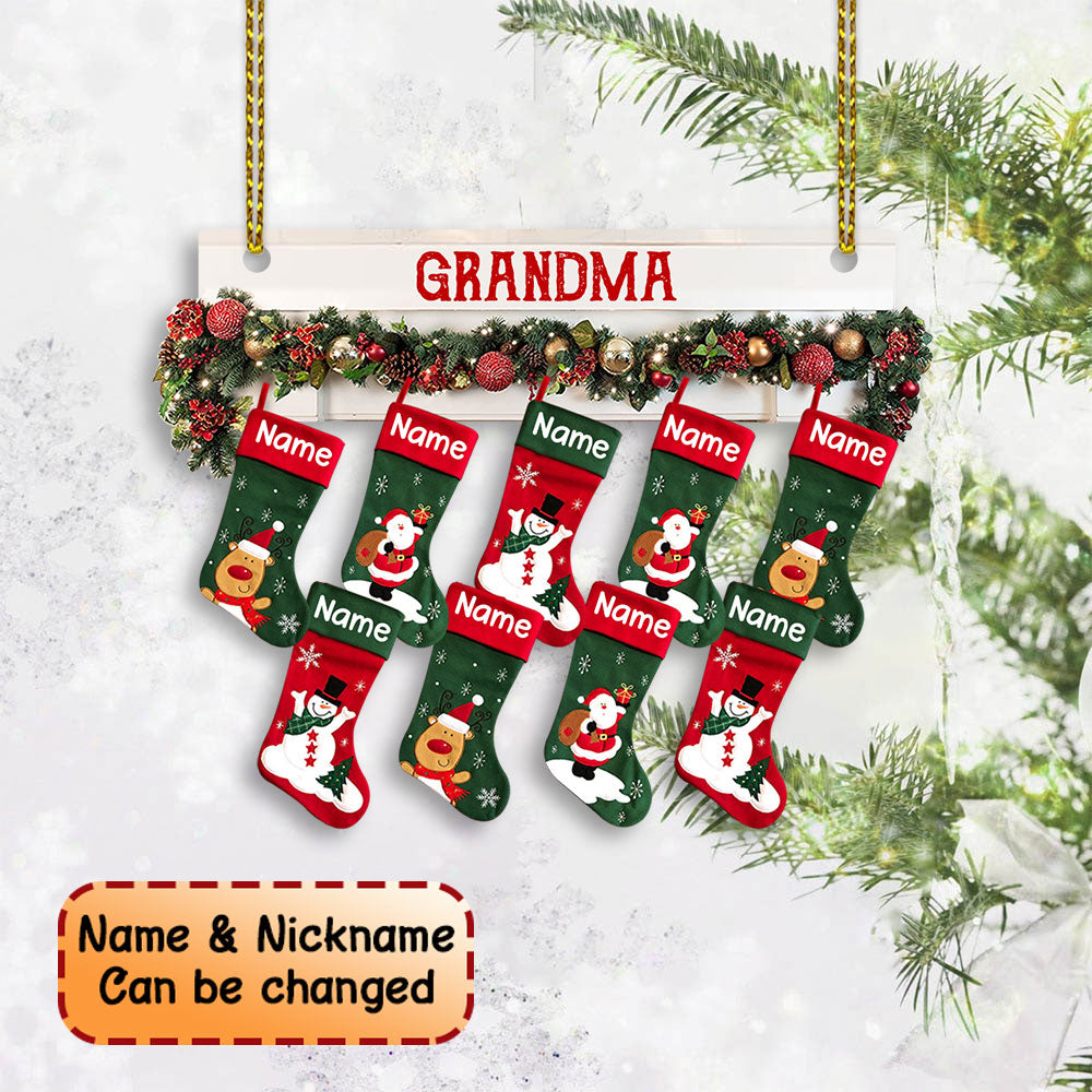 Grandma Christmas Stockings Personalized Ornament For Grandma HN98, Made By Acrylic And The 2 Sides Are The Same