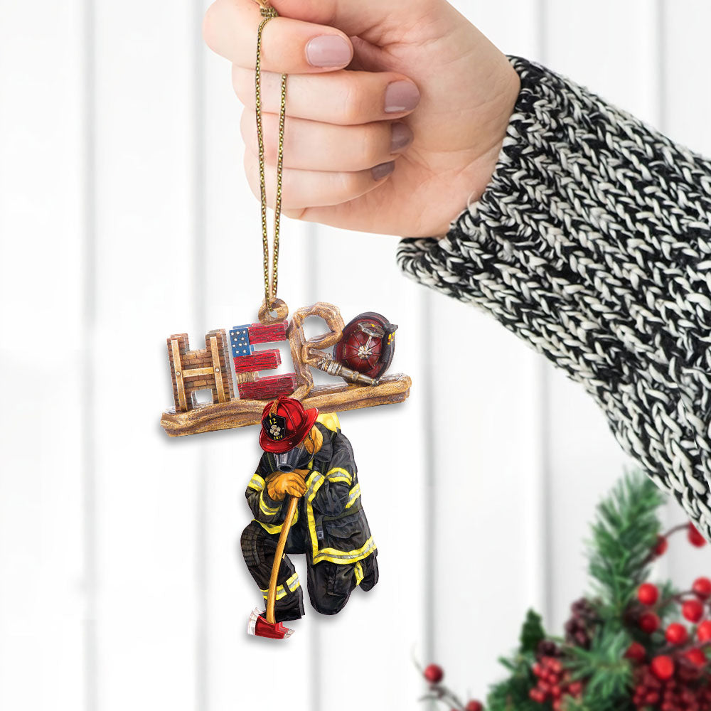 Hero Firefighter Personalized Acrylic Ornament, Made By Acrylic And The 2 Sides Are The Same