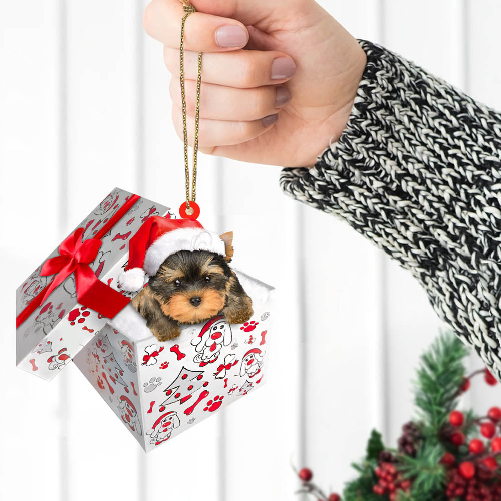 Yorkshire Terrier Christmas Gift Cut Shaped Acrylic Ornament Two Sides, Lovers Yorkshire Terrier, Yorkie, Made By Acrylic And The 2 Sides Are The Same