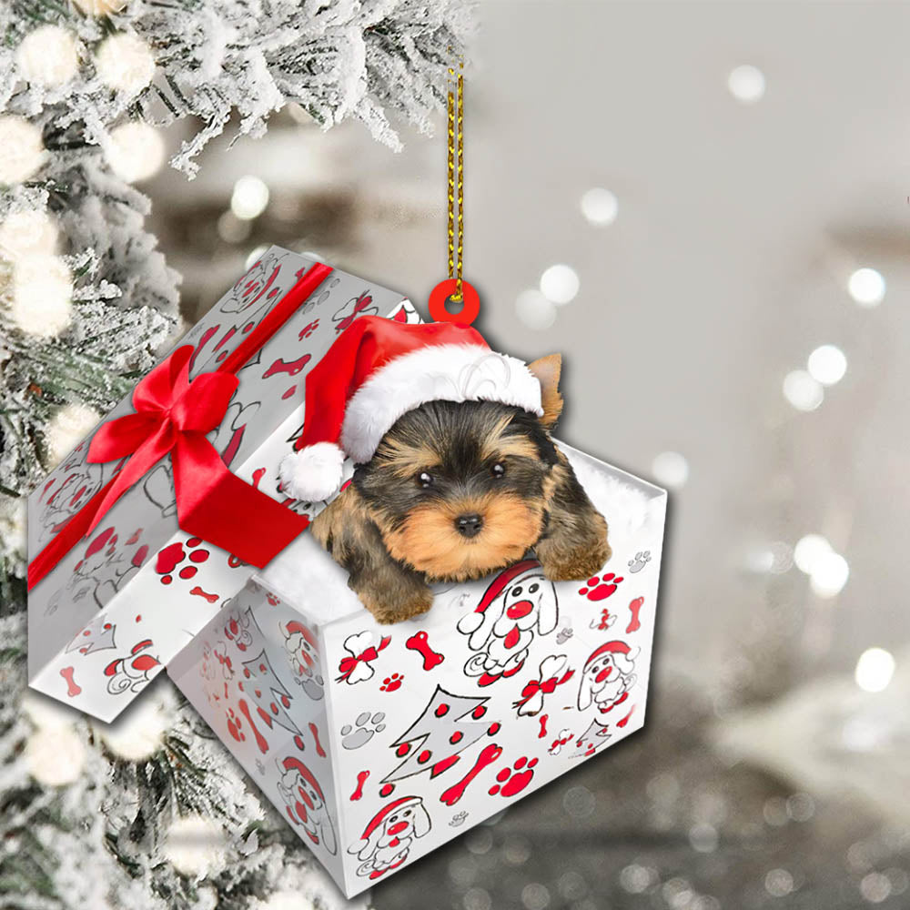 Yorkshire Terrier Christmas Gift Cut Shaped Acrylic Ornament Two Sides, Lovers Yorkshire Terrier, Yorkie, Made By Acrylic And The 2 Sides Are The Same