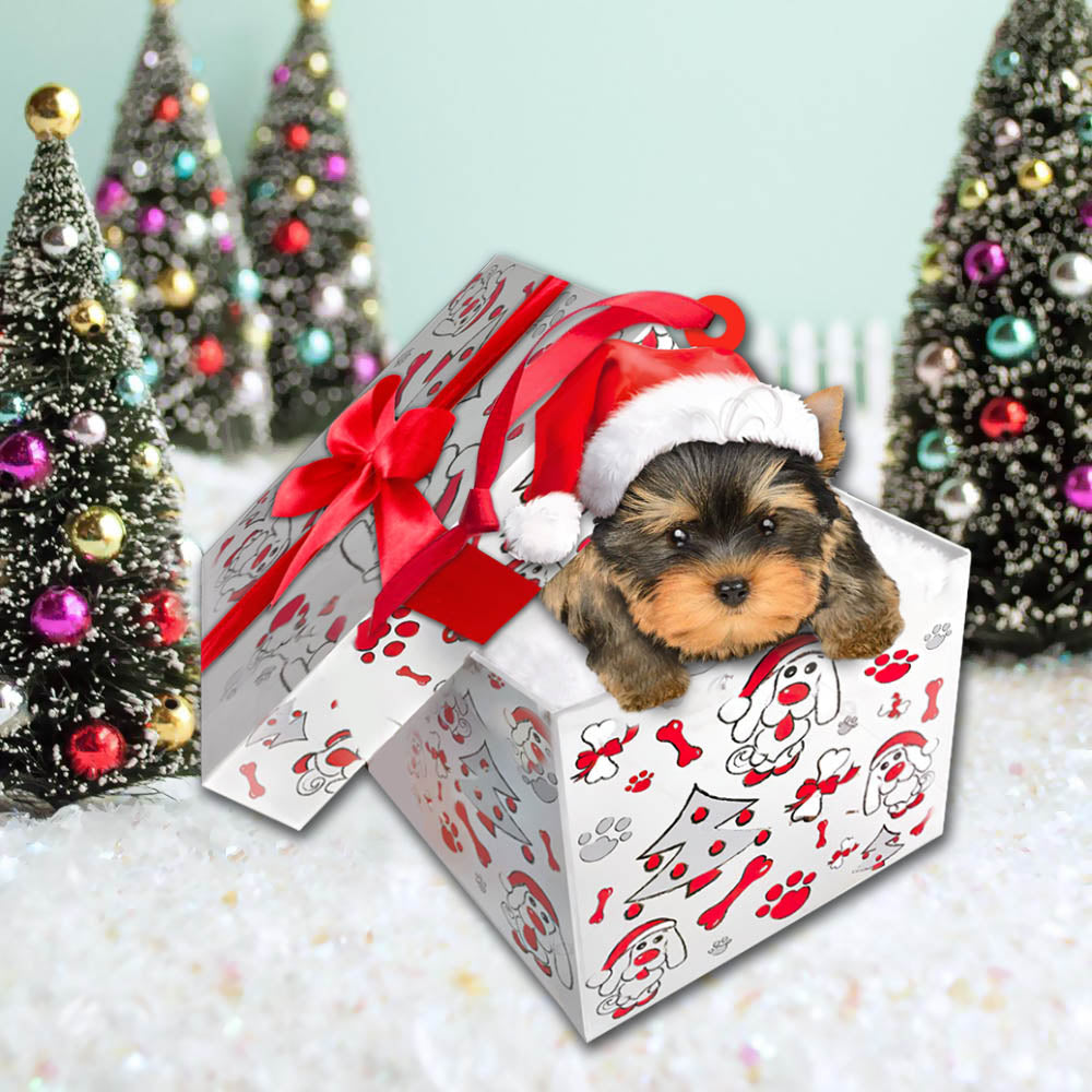 Yorkshire Terrier Christmas Gift Cut Shaped Acrylic Ornament Two Sides, Lovers Yorkshire Terrier, Yorkie, Made By Acrylic And The 2 Sides Are The Same