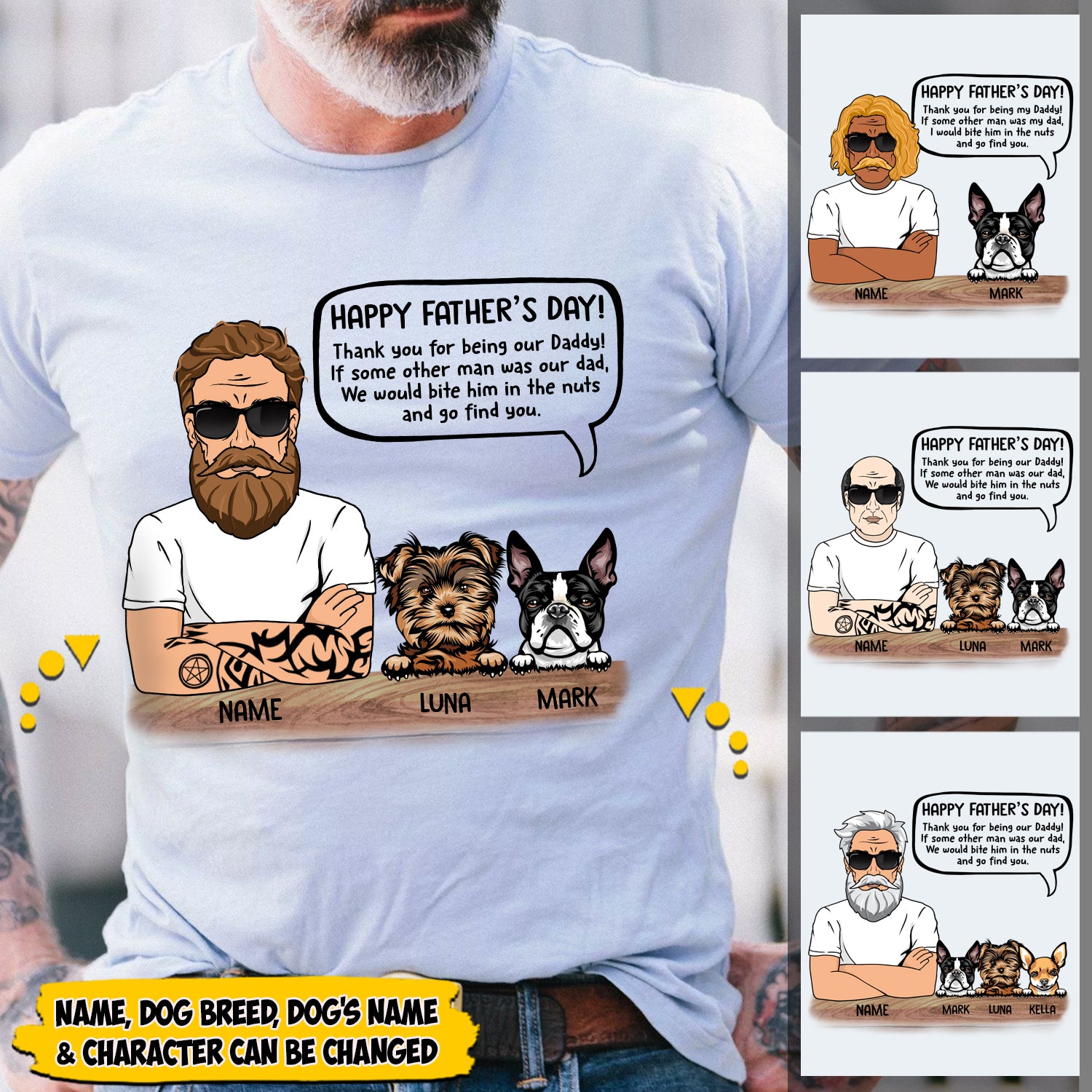 Personalized Dog Dad Shirts, Happy Father's Day, Thank You For Being Our Daddy