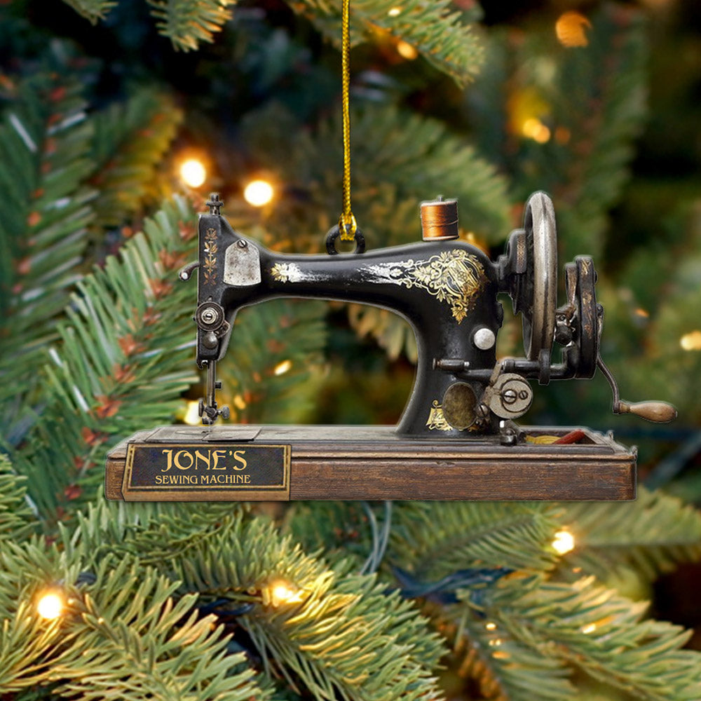 Sewing Machine Custom Shaped Acrylic Ornament Two Sides Print, Sewing Lovers, Name can be changed, Made By Acrylic And The 2 Sides Are The Same