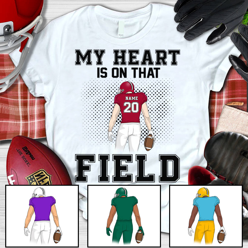 Rugby Football My Heart Is On That Field Personalized Shirts