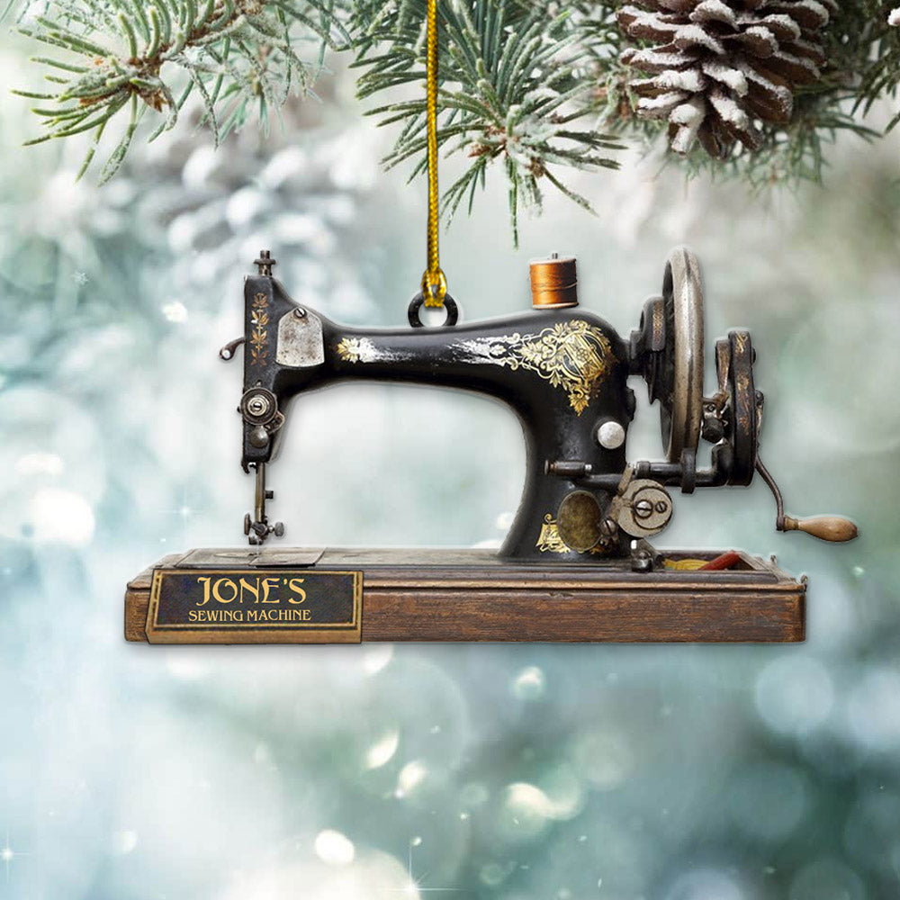 Sewing Machine Custom Shaped Acrylic Ornament Two Sides Print, Sewing Lovers, Name can be changed, Made By Acrylic And The 2 Sides Are The Same