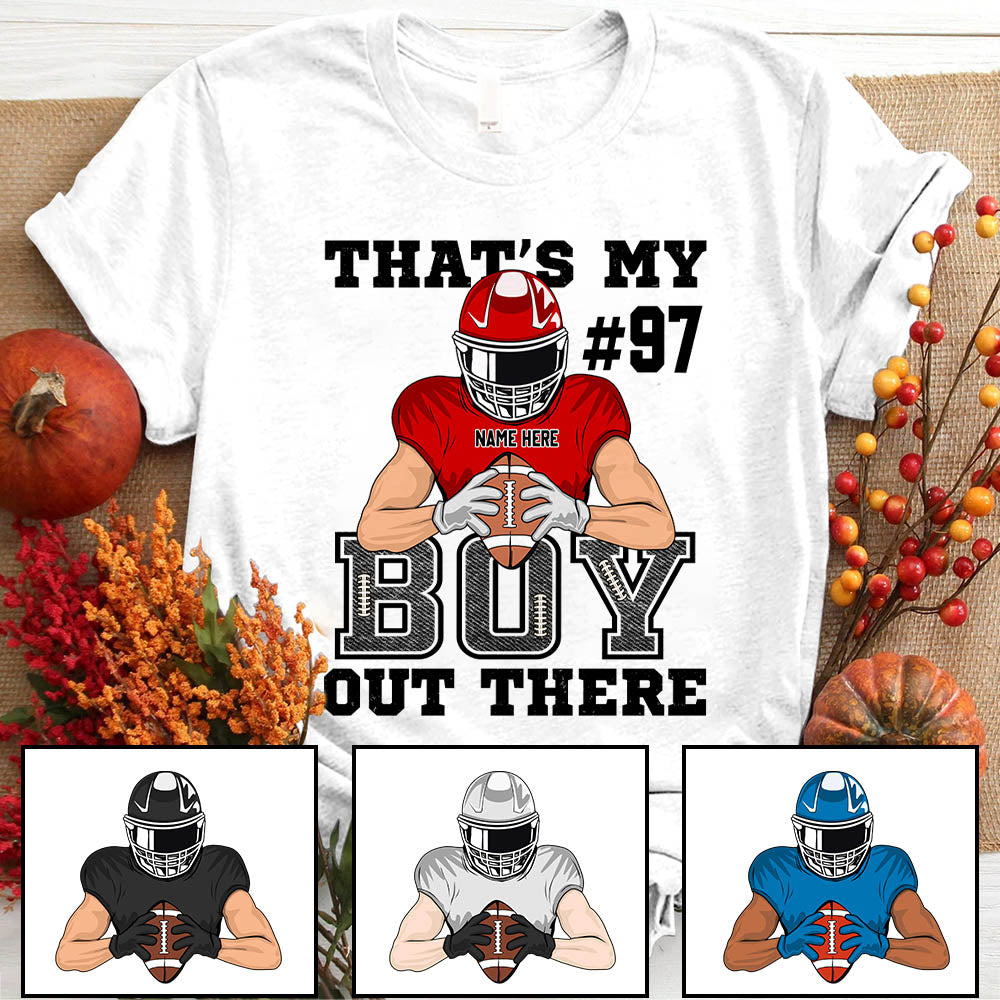 That’S My Boy Out There Personalized Shirts Cheer Mom Biggest Fan Funny Football