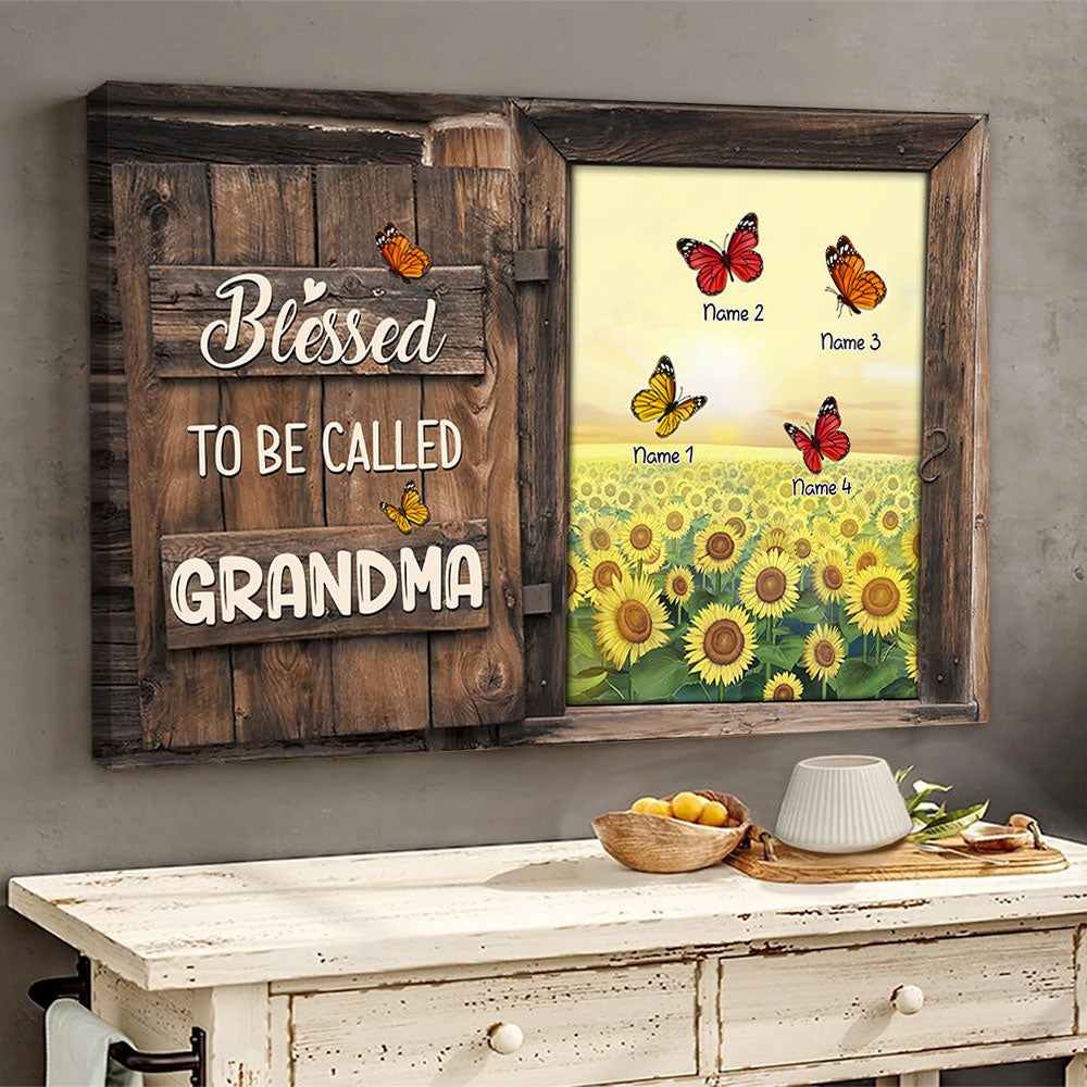 Blessed To Be Called Mom And Grandma Personalized Printed Canvas For Grandma