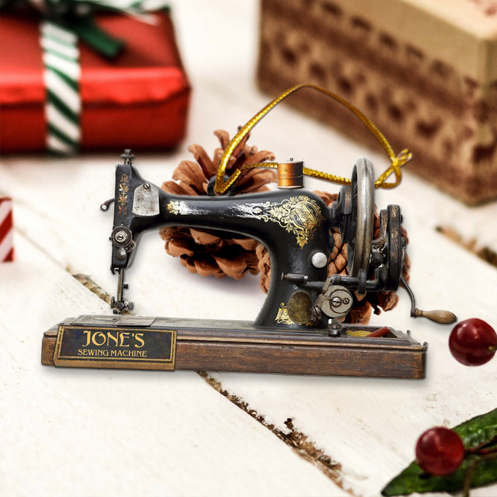 Sewing Machine Custom Shaped Acrylic Ornament Two Sides Print, Sewing Lovers, Name can be changed, Made By Acrylic And The 2 Sides Are The Same
