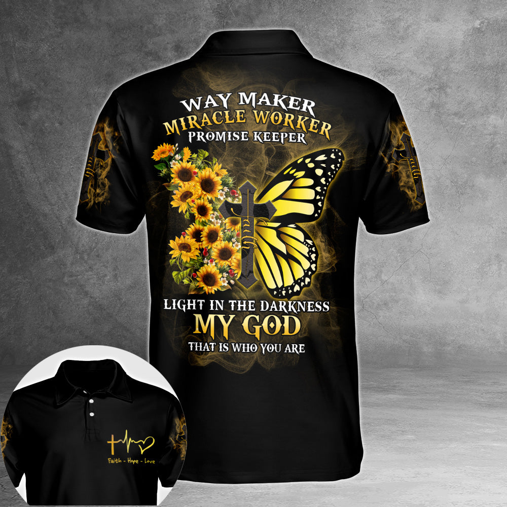 Way Maker, Miracle Worker, Promise Keeper Light In The Darkness My God, That Is Who You Are Sunflower All Over Print Shirts