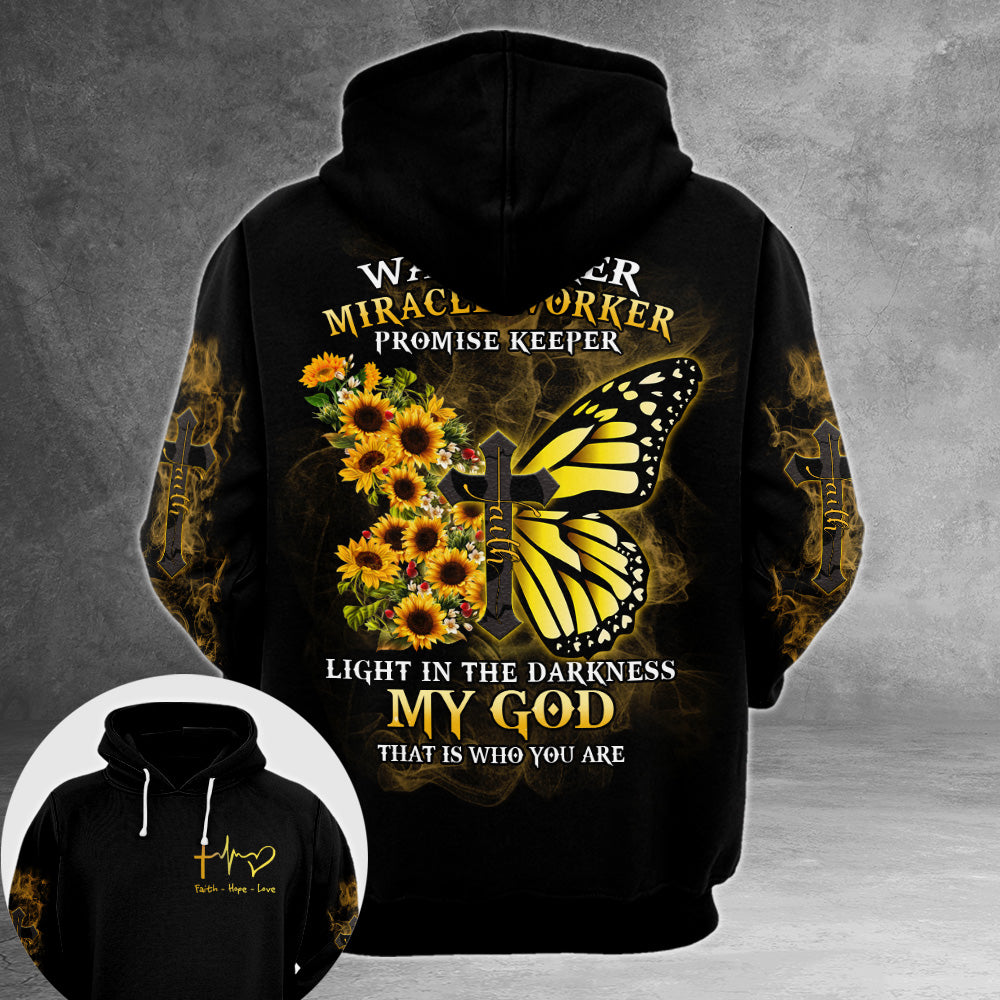Way Maker, Miracle Worker, Promise Keeper Light In The Darkness My God, That Is Who You Are Sunflower All Over Print Shirts
