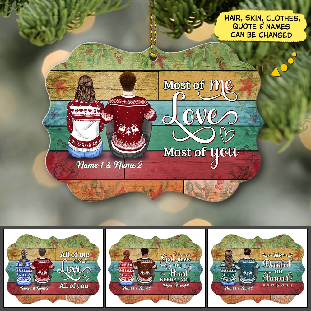 All Of Me Loves All Of You, Christmas Gift, Personalized Ornament For You & The Beloved One, Name & Character Can Be Changed DO99