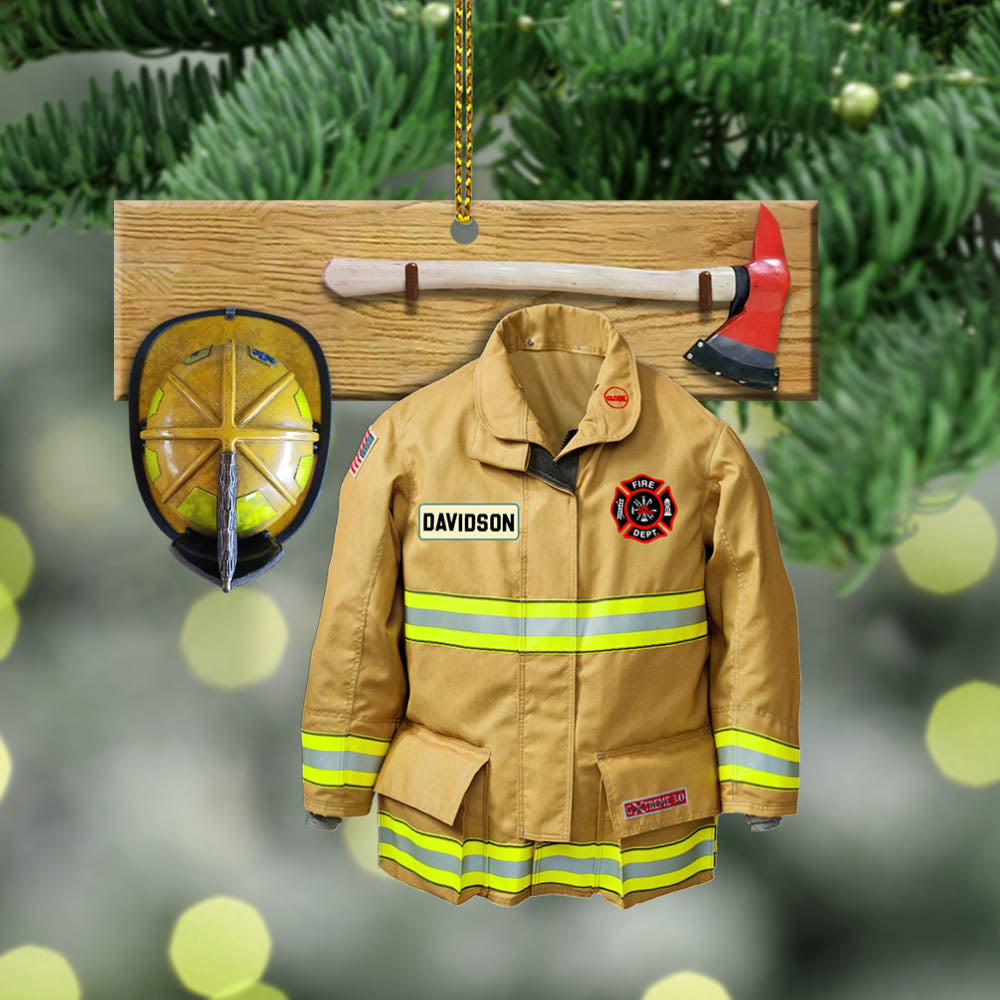 Firefighter Front Armor, Custom Cut Shaped Acrylic Ornament Two Sides Print, Made By Acrylic And The 2 Sides Are The Same