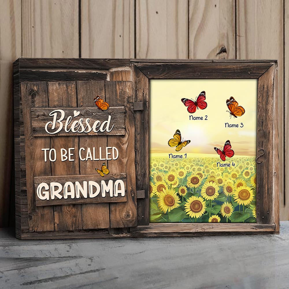 Blessed To Be Called Mom And Grandma Personalized Printed Canvas For Grandma