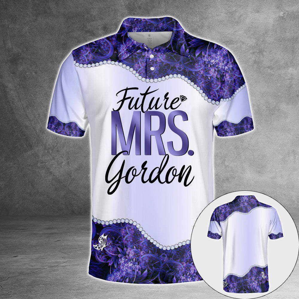 Future Mrs. Last Name Boyfriend Personalized All Over Print Veri Peri Color Shirt Last Name Boyfriend All Over Print Shirt New