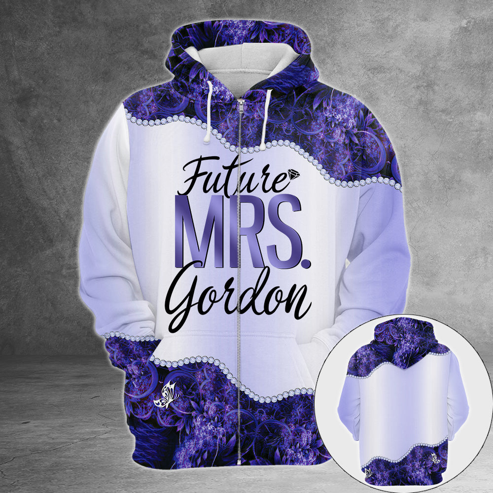 Future Mrs. Last Name Boyfriend Personalized All Over Print Veri Peri Color Shirt Last Name Boyfriend All Over Print Shirt New
