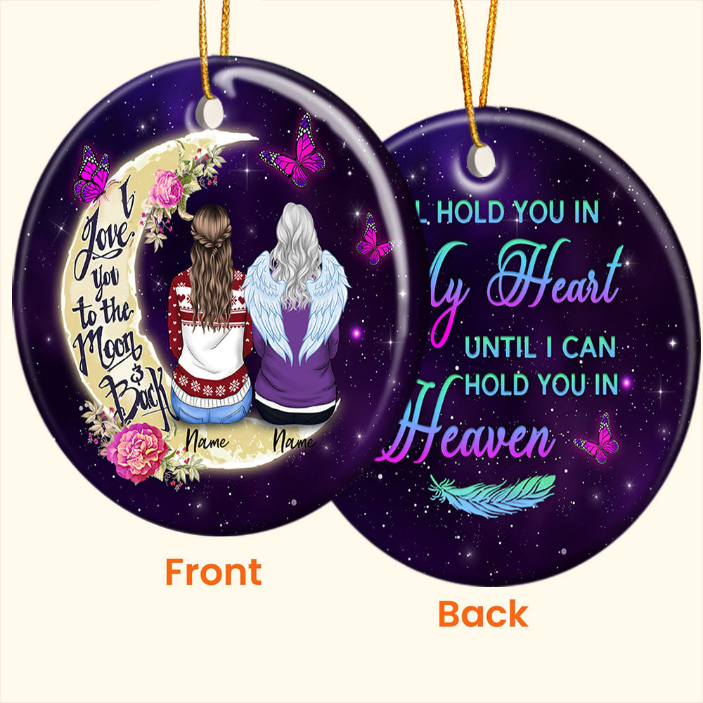 I love you to the Moon & Back Crescent Moon Galaxy, Memorial Christmas Gift, Personalized Ornament