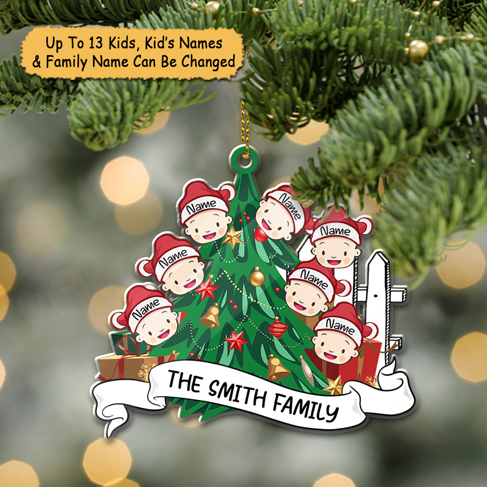 Family Gathering Together Cut Shape Christmas Ornament LOQN