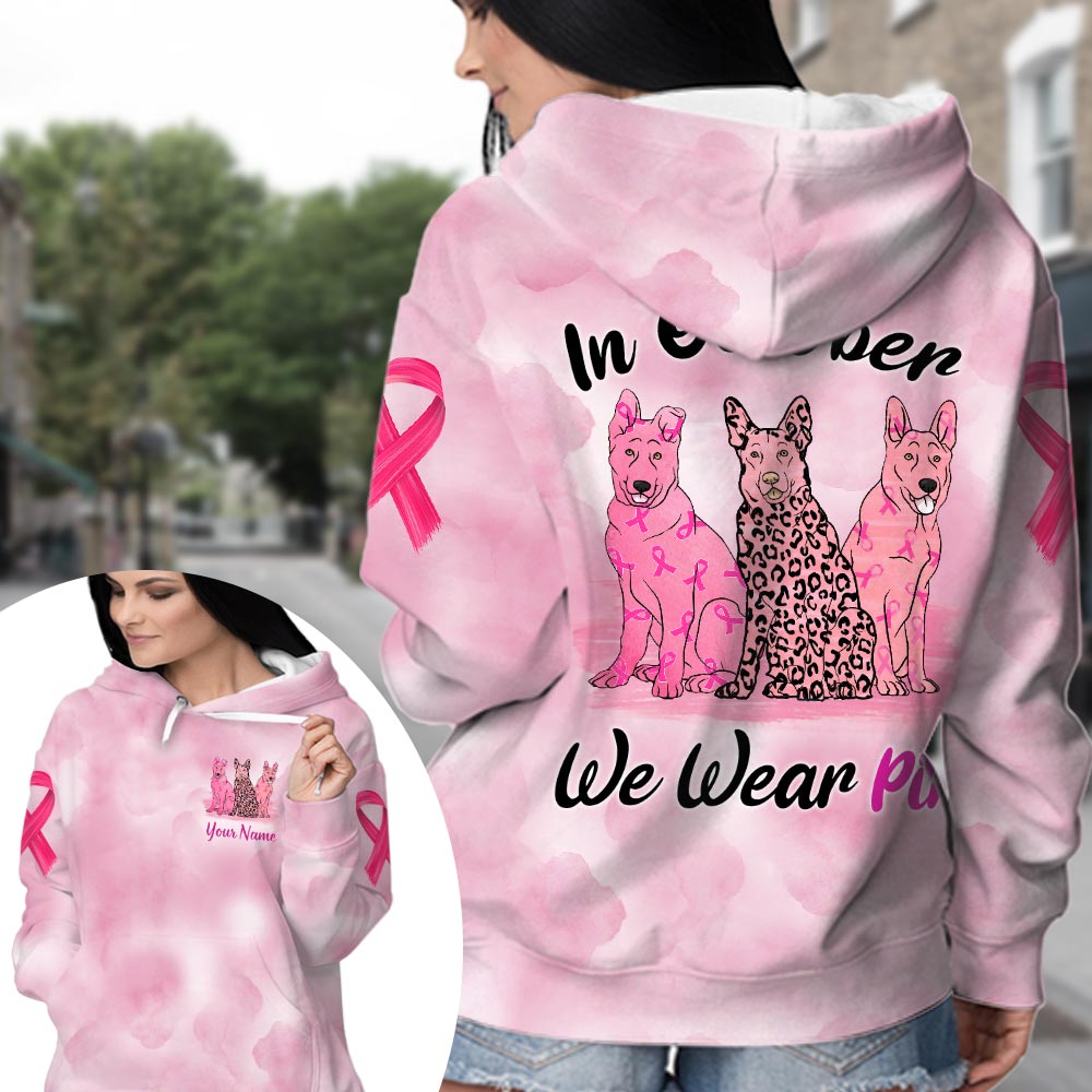German Shepherd Vr2 In October We Wear Pink, Breast Cancer Awareness Personalized All Over Print Shirt