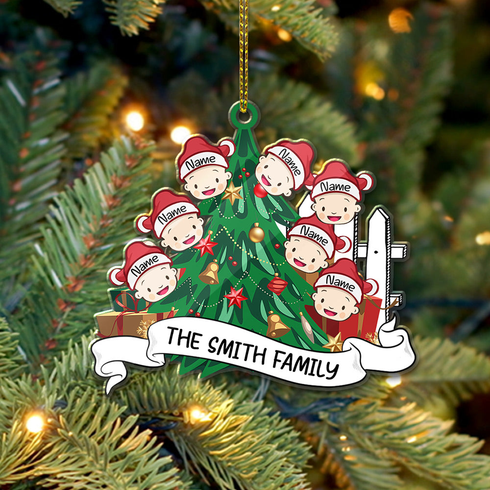 Family Gathering Together Cut Shape Christmas Ornament LOQN