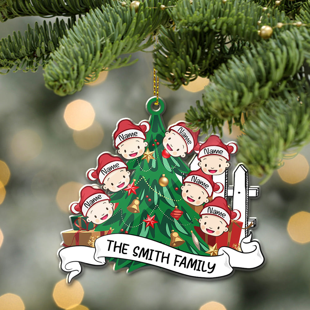 Family Gathering Together Cut Shape Christmas Ornament LOQN