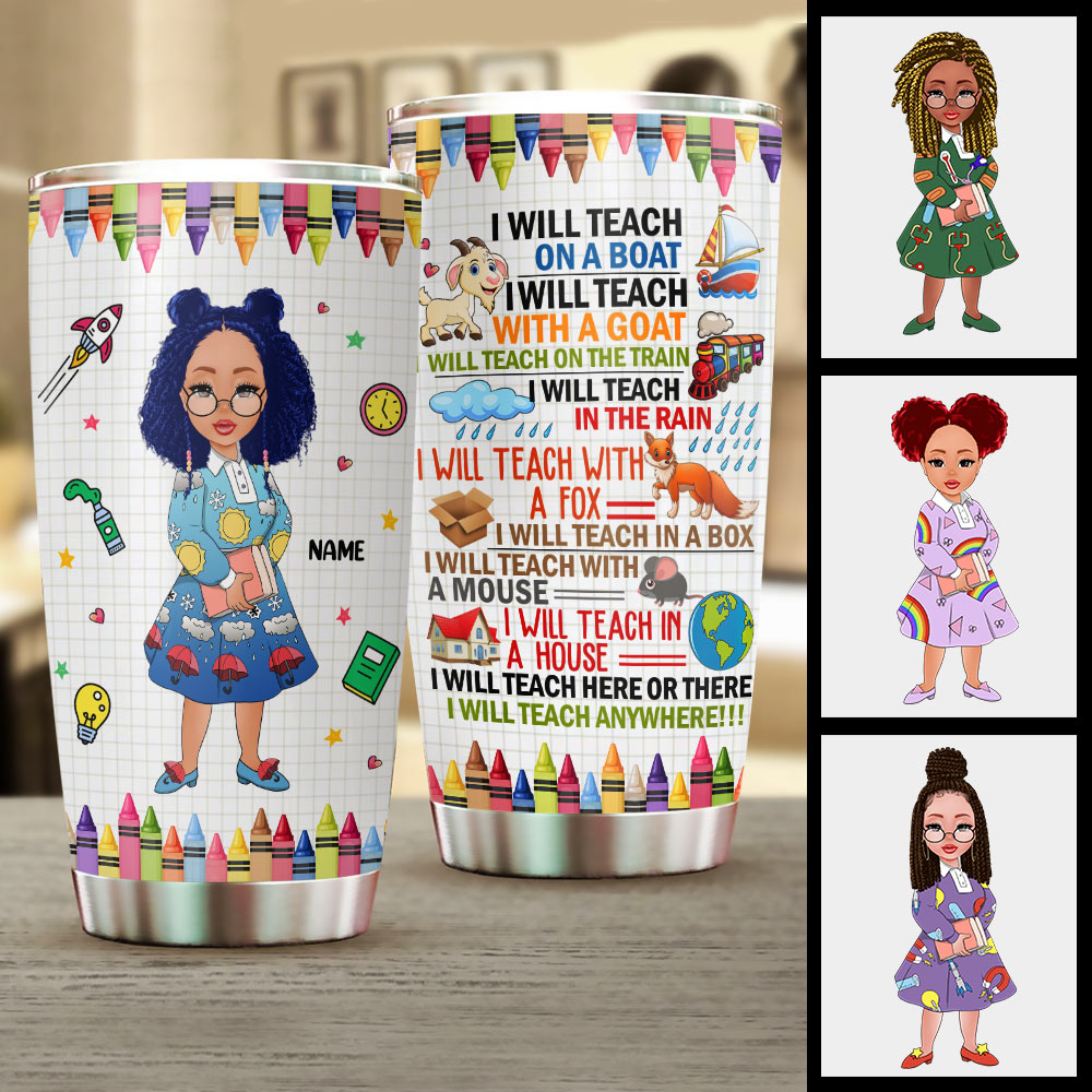 I will read on the boat I will read with a goat I will read on the train Personalized Tumbler, TRNA