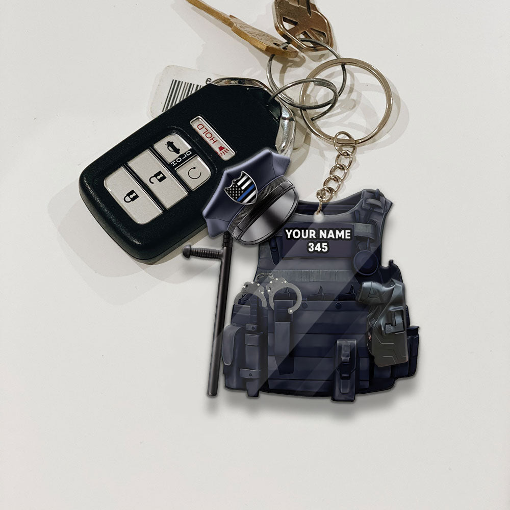 Bulletproof Police Personalized Flat Acrylic Keychain
